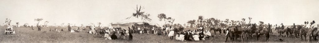 A Cheyenne sun dance gathering, c. 1909.