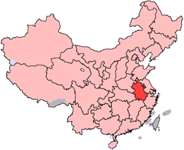 Anhui Province is highlighted on this map