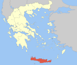 Location of Crete (Kriti)