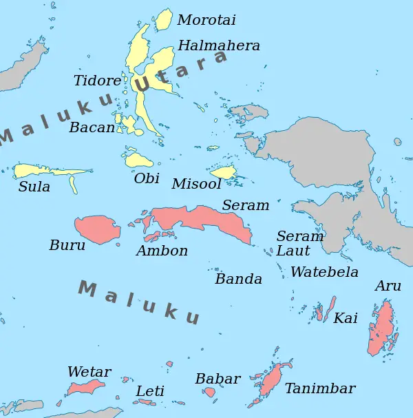 Maluku Settentrionale Mappa Gratuita Mappa Muta Gratuita Cartina Muta ...